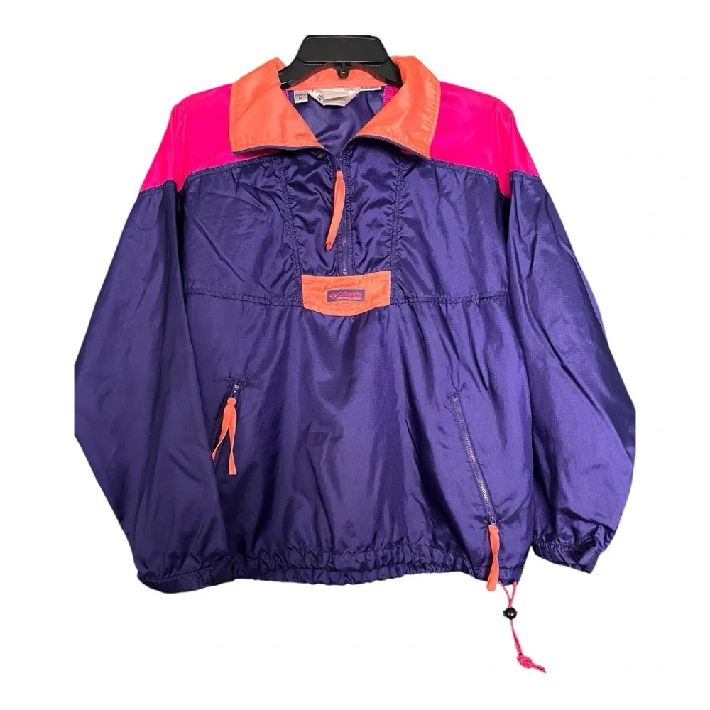 Vintage Columbia 90s Colorblock Y2K Retro Outdoor Streetwear Windbreaker Medium - Picture 1 of 14